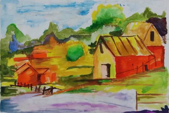 Painting  by Gargei Rahul Lavekar - Scenery (Village)