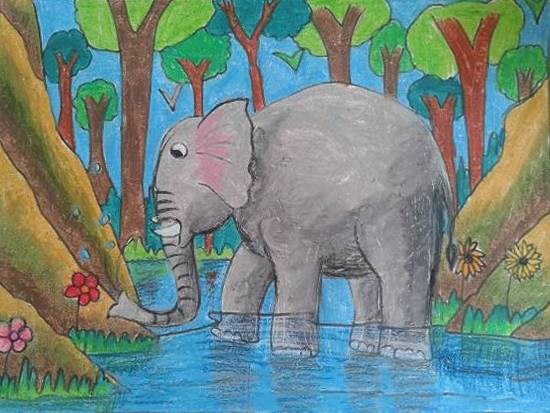 Elephant, painting by Indraneel Amol Hajarnis