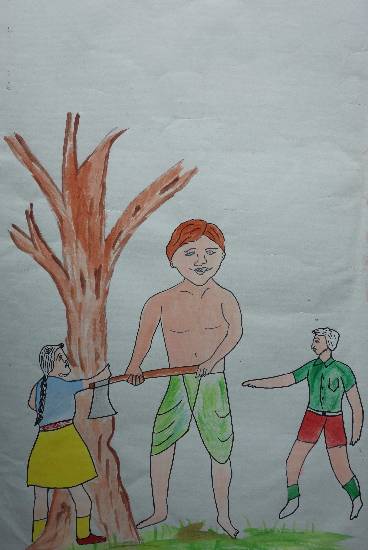 Painting  by Komalpreet Kaur - Save Trees