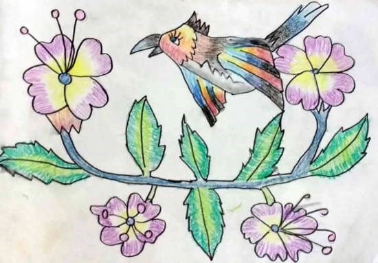 Bird, painting by Mansvi Bhagwat