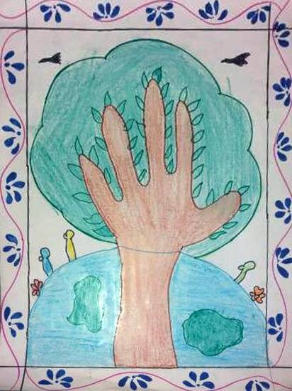 Save Trees, painting by Nekdip Kaur