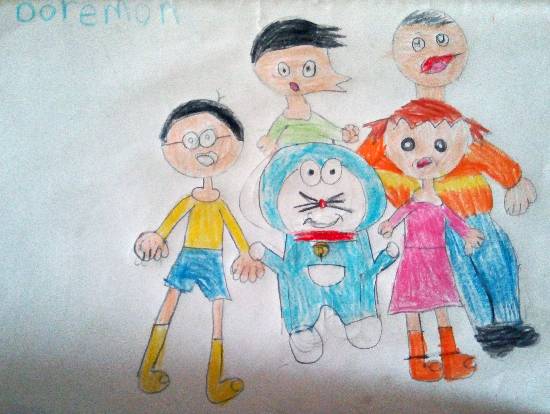 Painting  by Saanvi Rajendra Kulkarni - Doraemon