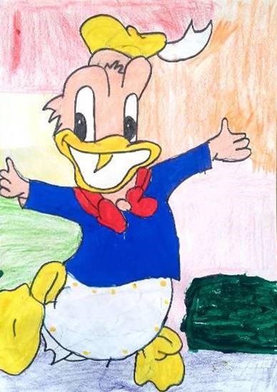 Donald Duck, painting by Sahilpreet Ladher
