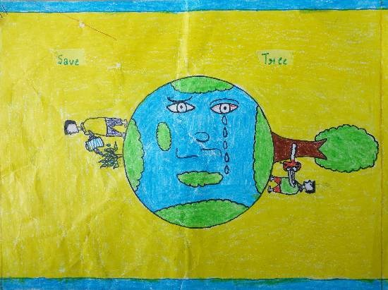 Save Trees, painting by Sahilpreet Singh