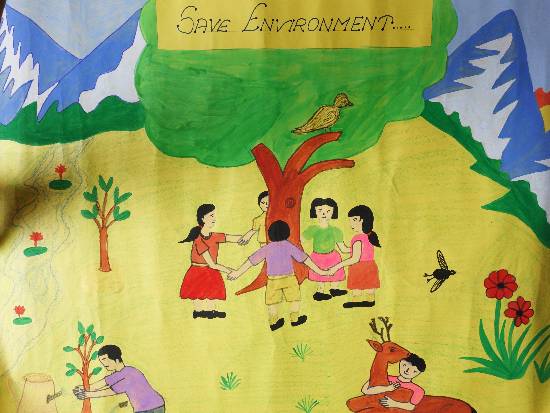 Painting  by Sandhya Devi - Save Trees, Grow Trees