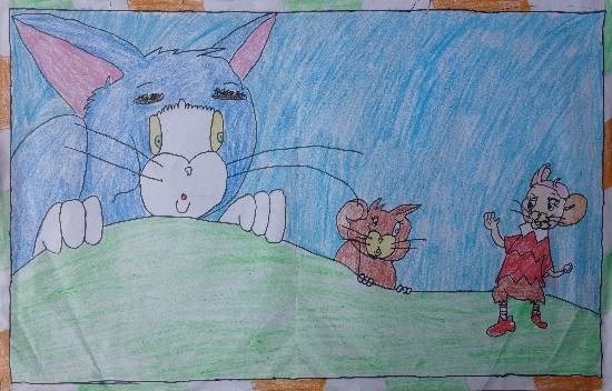 Tom and Jerry, painting by Shiv Kumar