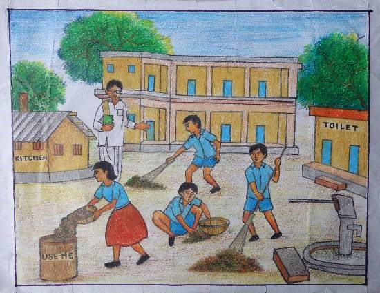 Swachh Bharat, painting by Soudip Das