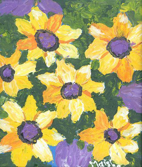 Painting  by Maisha Nazim Furniturewala - Flowers