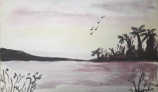 Painting  by Mariya Kapadia - Lake