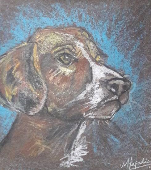 Dog, painting by Mariya Kapadia