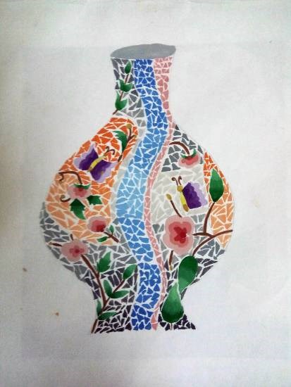 Flower pot, painting by Achira Shah