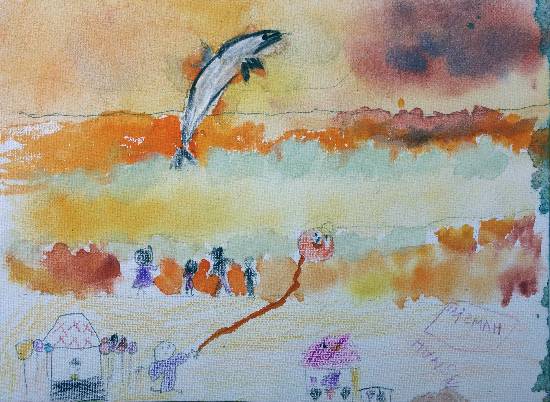 Painting  by Hamsini Aswin - Beach
