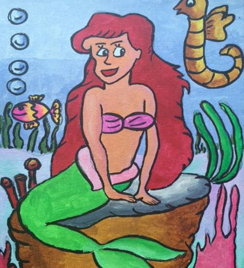 Ariel - The Mermaid Princess, painting by Mehek Aloke Isharani