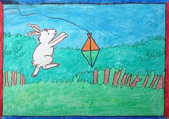 Rabbit, painting by Manjeet Kaur