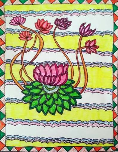 Painting  by Medini Mahesh Padoshi - Lotus