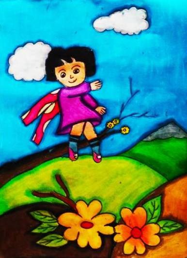 I can fly, painting by Medini Mahesh Padoshi