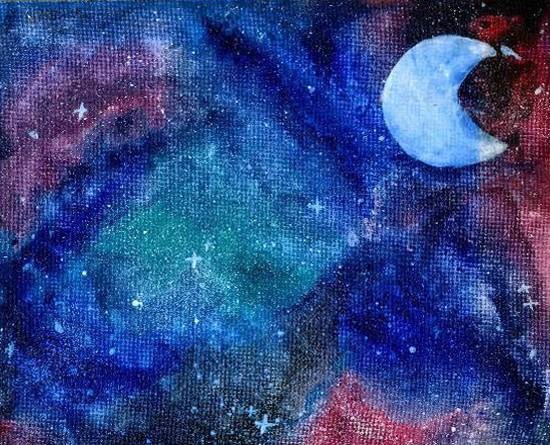 Galaxy night - 1, painting by Naysha Satyarthi