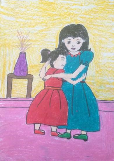 Mom and Me, painting by Sargun Maini
