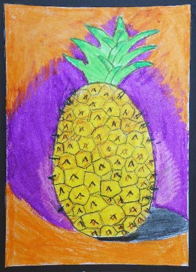 Piney the pineapple, painting by Swanandi Ananda Babrekar