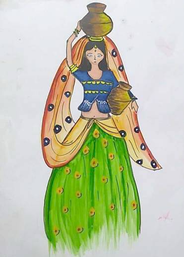 Painting  by Toshani Mehra - Indian beauty