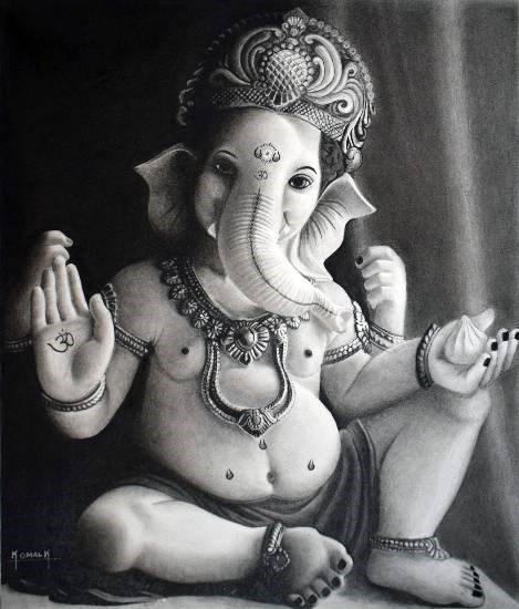Ganesha, painting by Komal Ajay Kumthekar