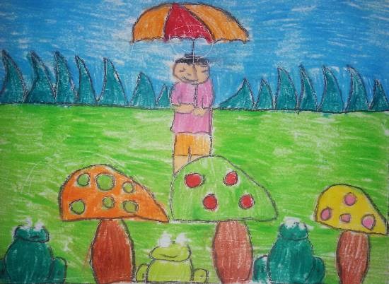 Mushroom, painting by Navya Harendra Mishra