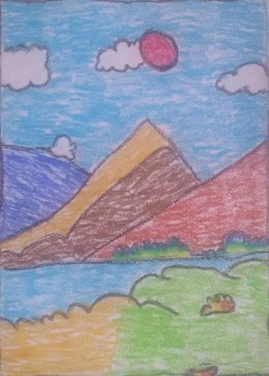 Mountains, painting by Navya Harendra Mishra