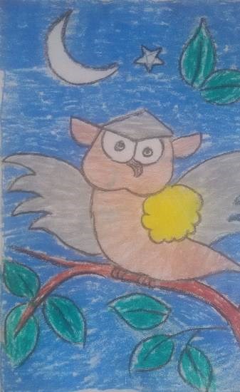 Owl, painting by Navya Harendra Mishra