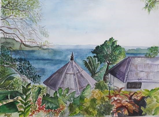 Port Blair, painting by Sayuri Sunil Bhanap
