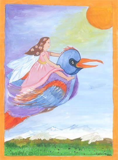 Bird, painting by Ipsha Chiragra Chakrabarty