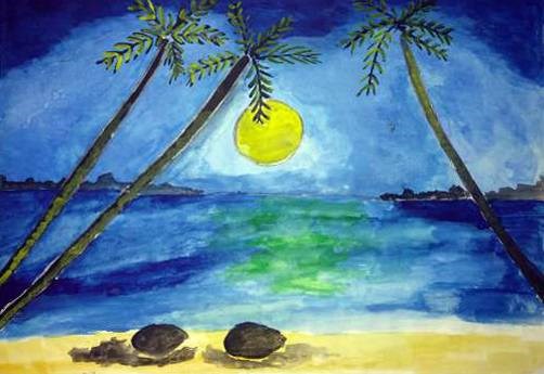 Seascape, painting by Nilesh Harendra Mishra