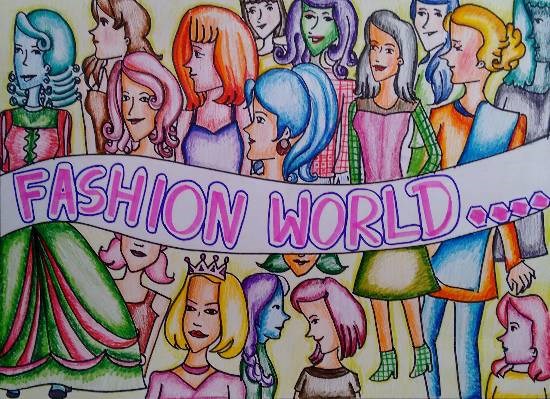 Fashion World, painting by Rucha Vishwesh Damle