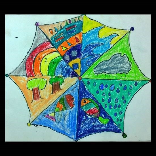 Umbrella, painting by Rudra Adhish Goray
