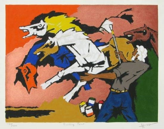Finishing Point, painting by M F Husain