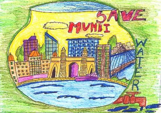 Save Mumbai, painting by Sahil Yashwant Chavan