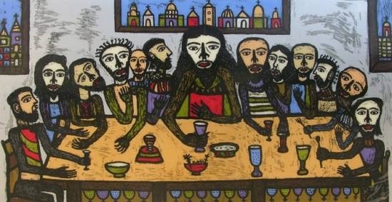 Last Supper, painting by Madhvi Parekh