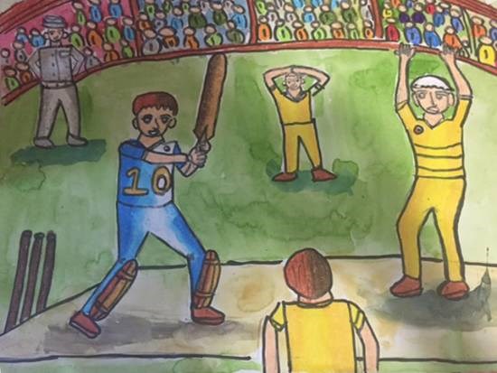 Cricket, painting by Shreya Aloke Isharani