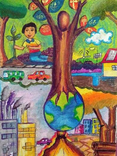 Save Trees, painting by Aryan Mehta