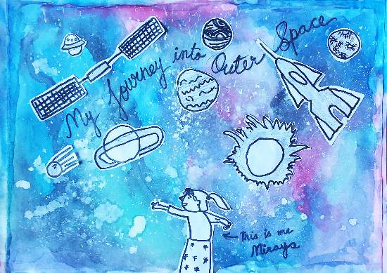Painting  by Miraya Satyen Deodhar - I love Space