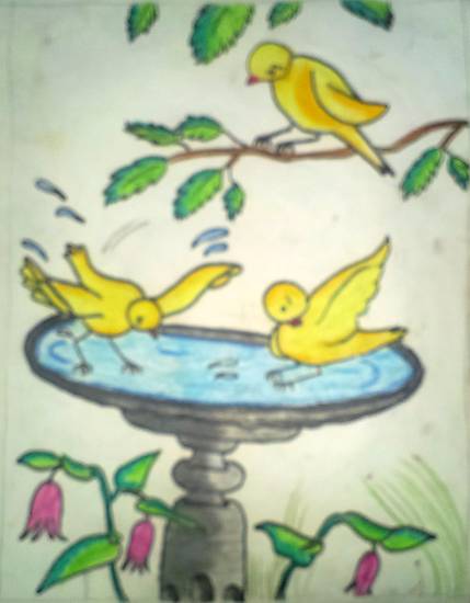 Painting  by Tanmay Sameer Karve - Thirsty Birds