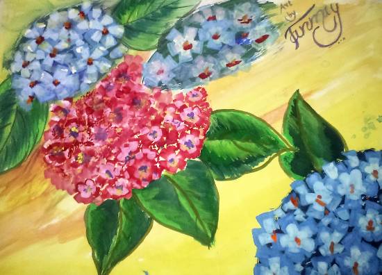 Painting  by Tanmay Sameer Karve - Flowers