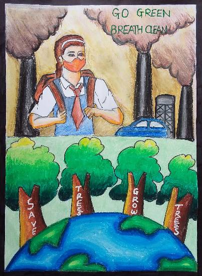 Painting  by Tanvi Rajesh Ghadi - Save Trees Grow Trees
