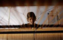 Weaver at the loom