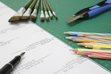 Colour pencil cutting board