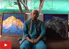 Artist Kishor Randiwe on his paintings of Himalayas at Indiaart Gallery, Pune (Marathi)