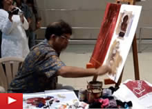 Painting demonstration by Suhas Bahulkar at Artfest organised by Indiaart Gallery