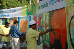 150 Days to go for Commonwealth Youth Games - Painting of 150 feet Canvas, Organised by Indiaart gallery 150 Days to go for Commonwealth Youth Games - Painting of 150 feet Canvas, Organised by Indiaart gallery