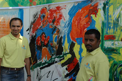150 Days to go for Commonwealth Youth Games - Painting of 150 feet Canvas, Organised by Indiaart gallery 150 Days to go for Commonwealth Youth Games - Painting of 150 feet Canvas, Organised by Indiaart gallery