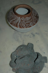 Ceramic works made during the camp by Sculptors