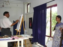 Live Portrait Painting Demonstration by R. D. Kamble
